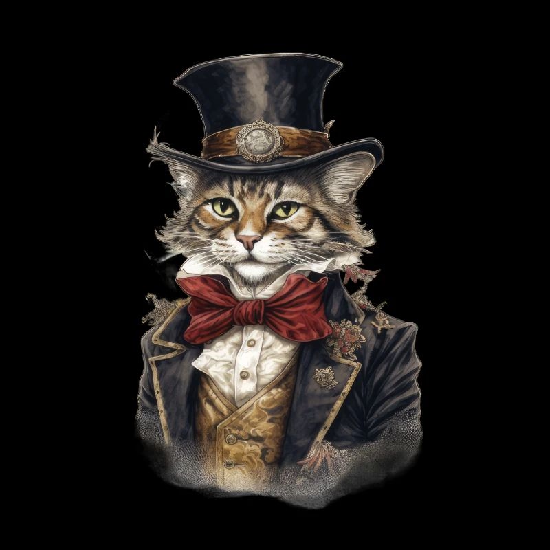 Cat in 1800 Years Style Dressed Noble Baroque