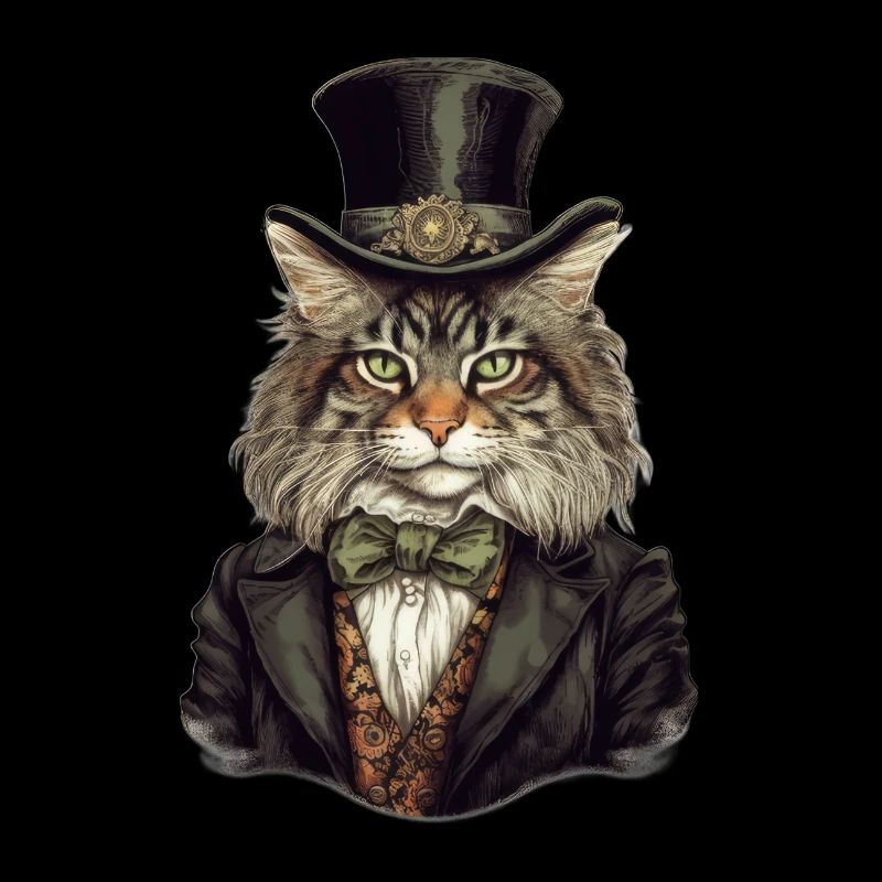 Cat in 1800 Years Style Dressed Noble Baroque
