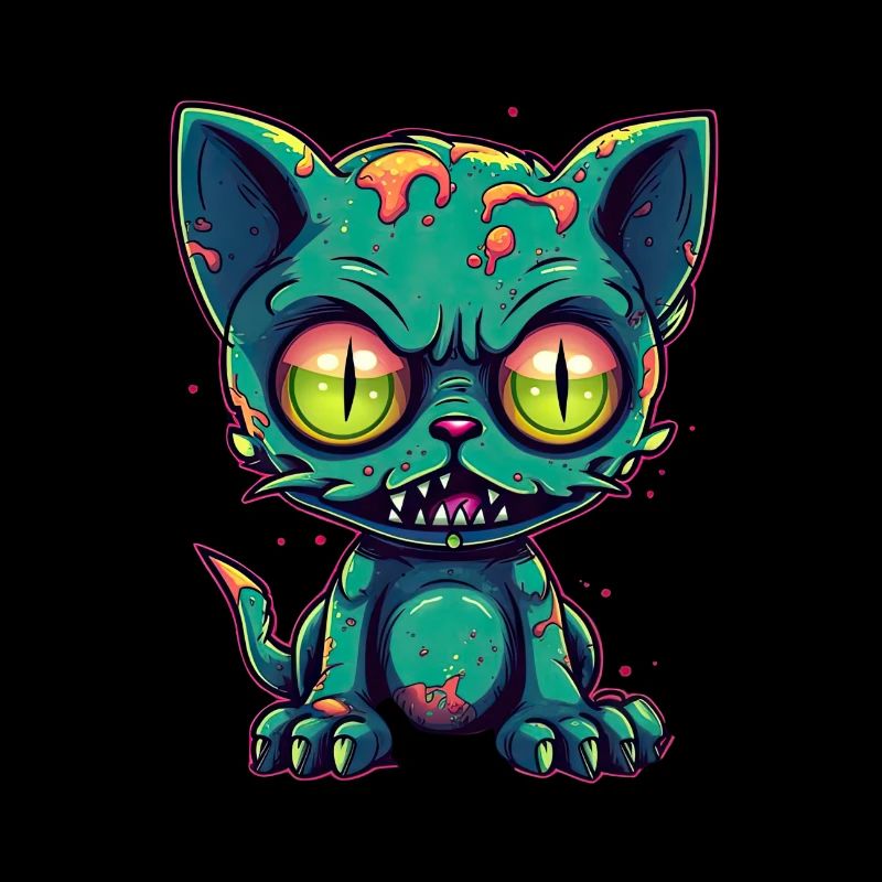 Halloween Zombie Cat - Mignon Chat Effrayant