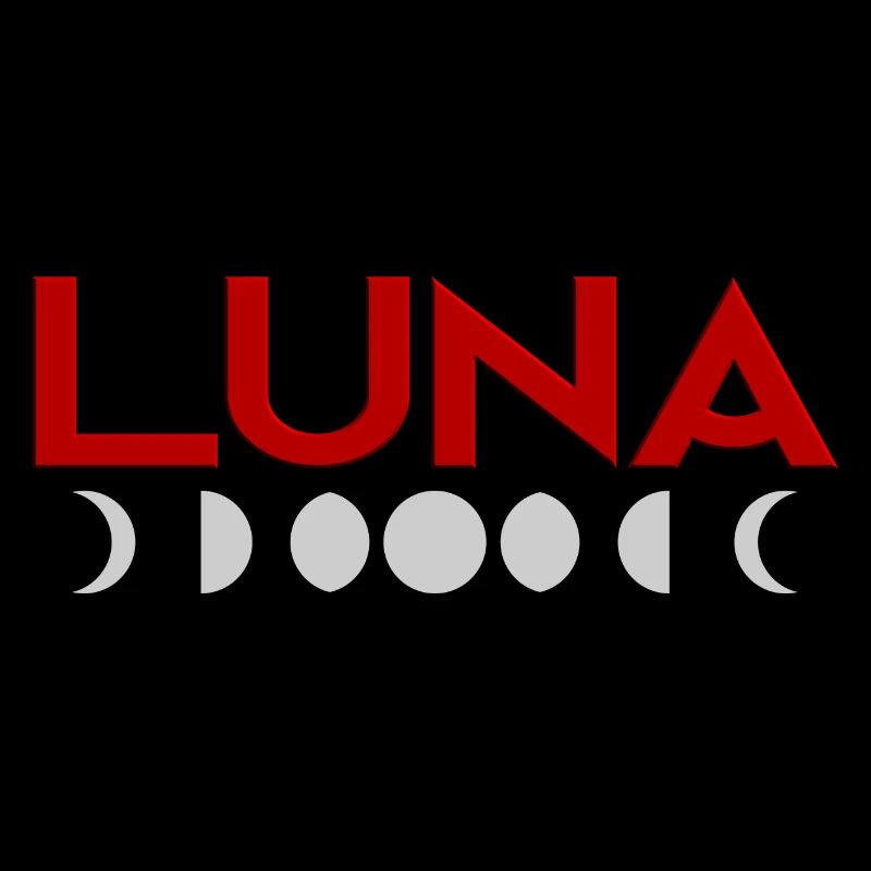 Luna (Mond) und Mondphasen Geschenk Halbmond hell