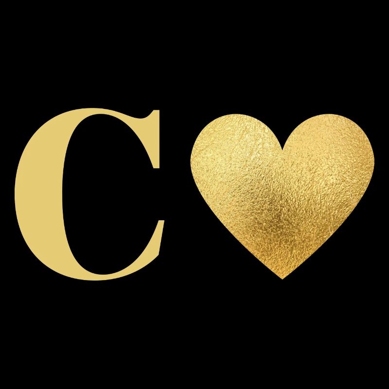 Buchstabe c goldenes Herz