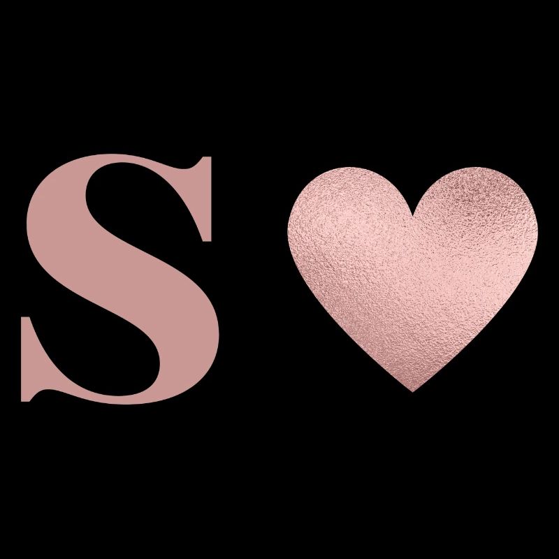 Buchstabe s Herz roségold