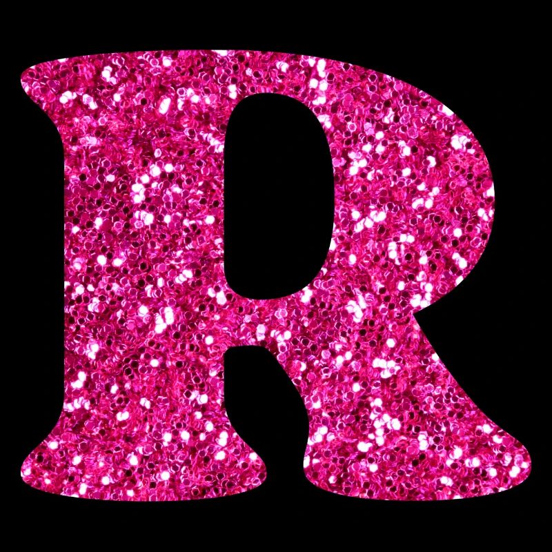 Glitter pink letter r