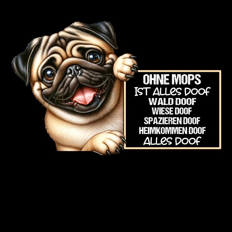 Ohne Mops ist alles doof Mops Halter Geschenk