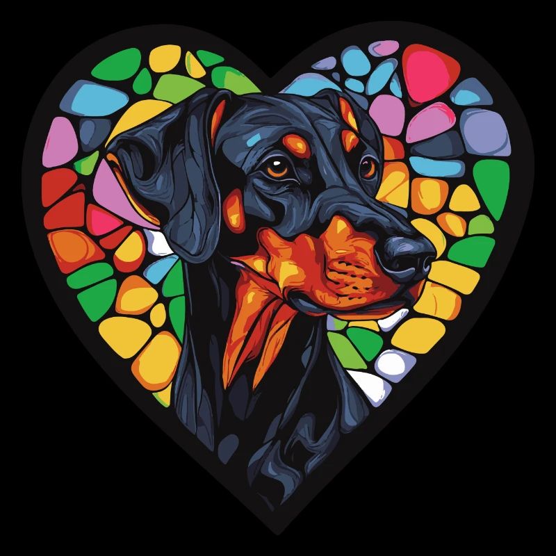 Doberman Hund Herz Hundeliebe
