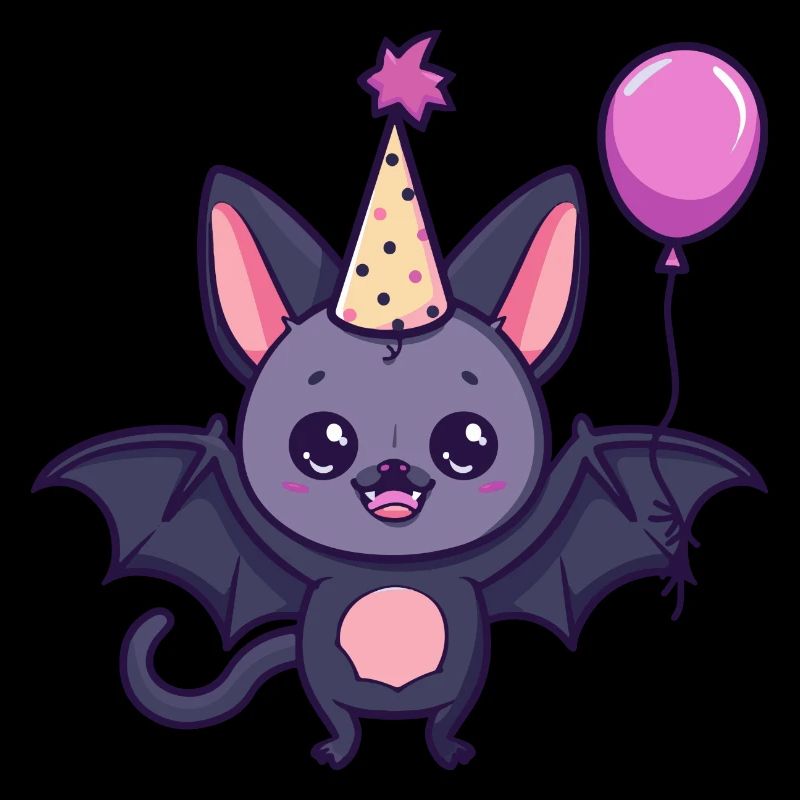 Bat Birthday Comic Cute