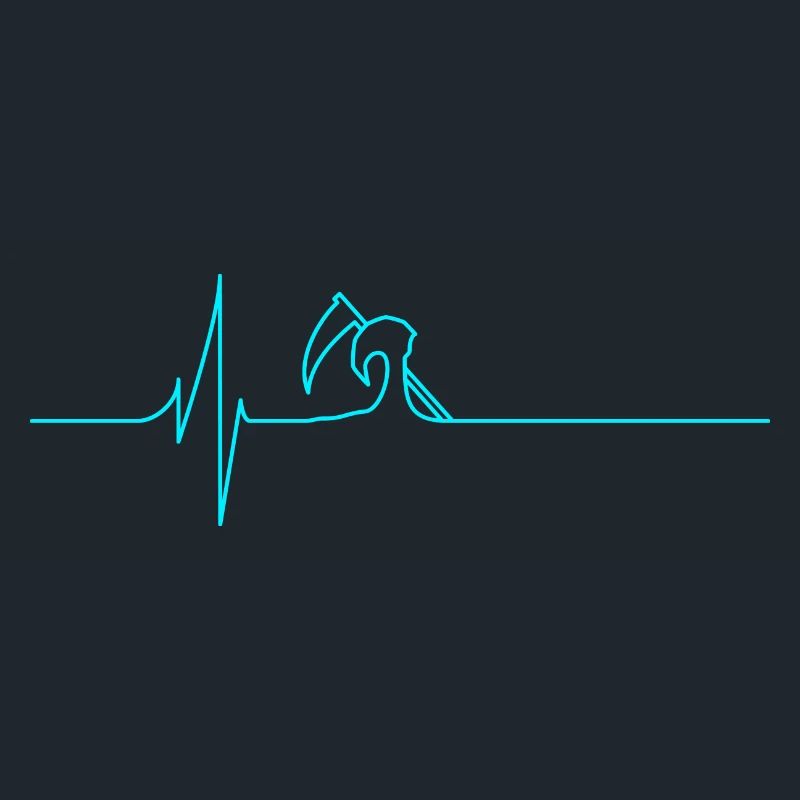 Electrocardiogram - Death - Blue