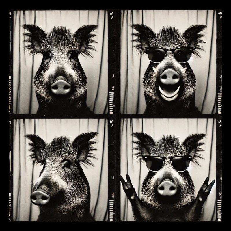 Wildschwein mit Sonnenbrille – Rocker Style