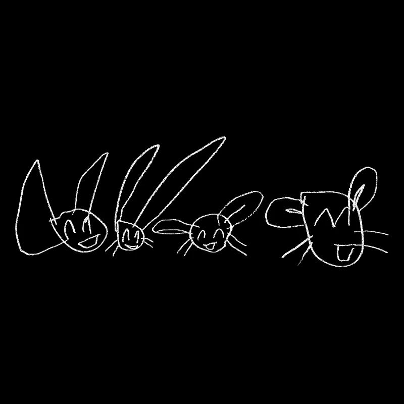 Happy animals (white)