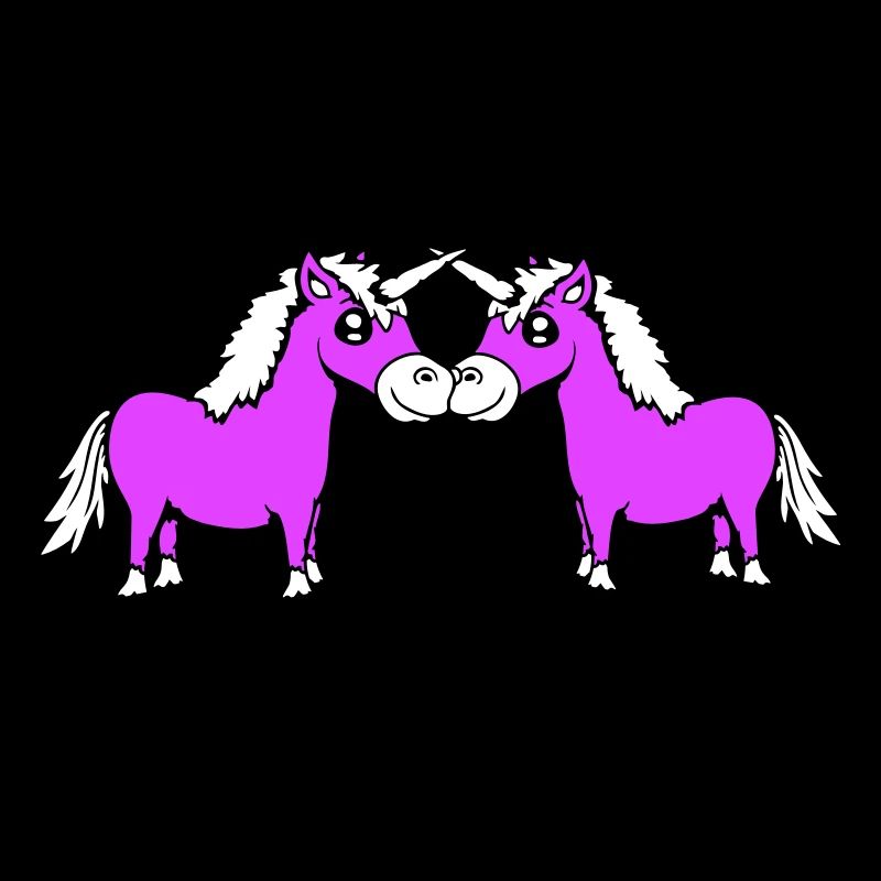 2 Unicorns Team Pair Horns Friends Welcome Cute