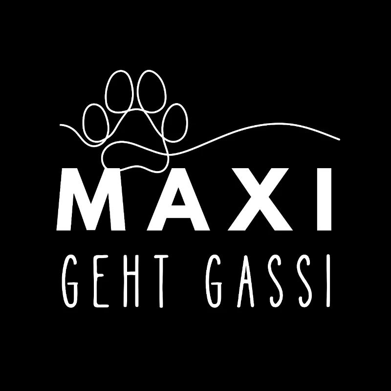 Maxi geht Gassi Hundenamen Hundepfote Hundeleine