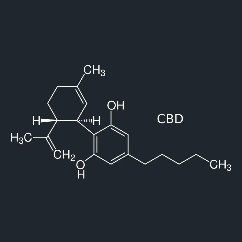 CBD molecule - white with name