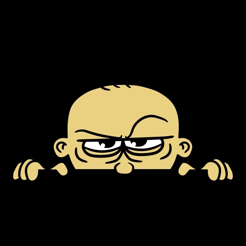 boeses face hide wall shield funny comi