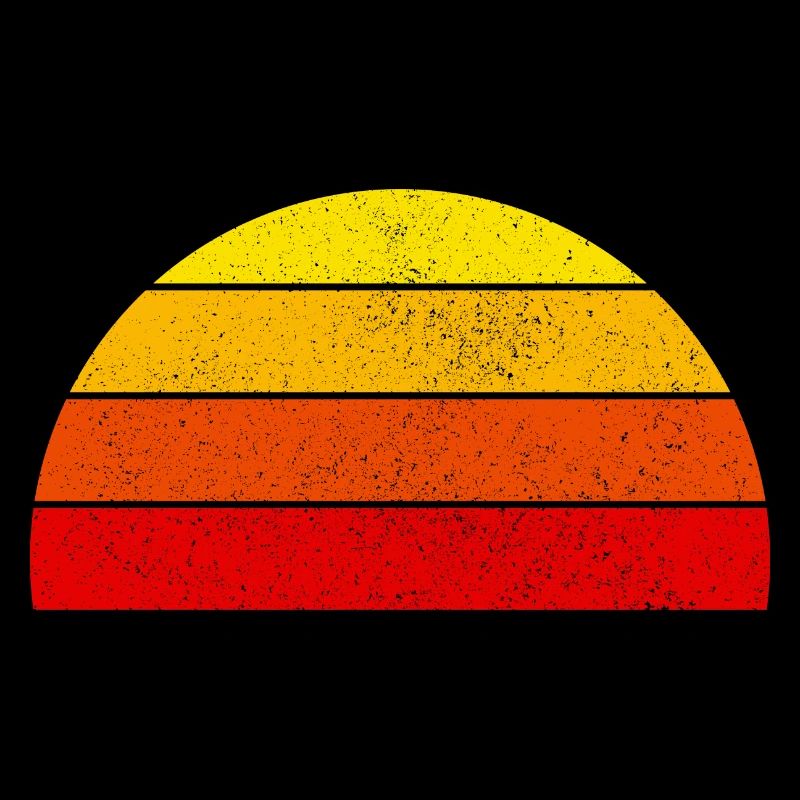 Retro rainbow sunset semicircle