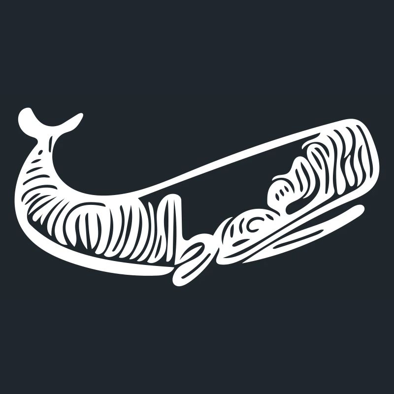 Vector Whale Drawing Style