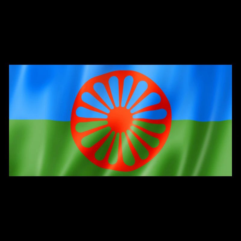 Drapeau rom et sinti - Design flottant