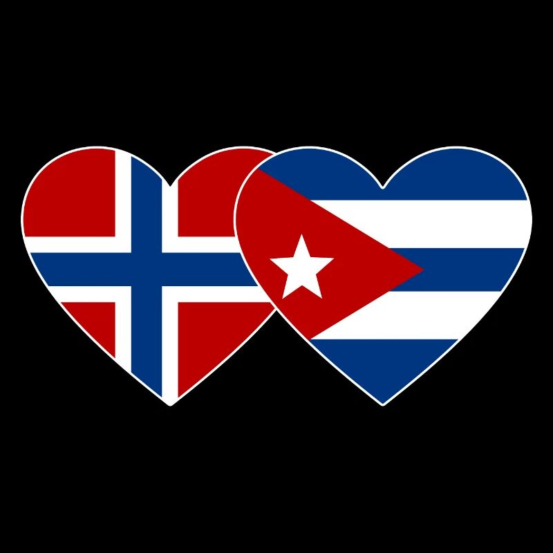 Norwegen Kuba Flagge Herz