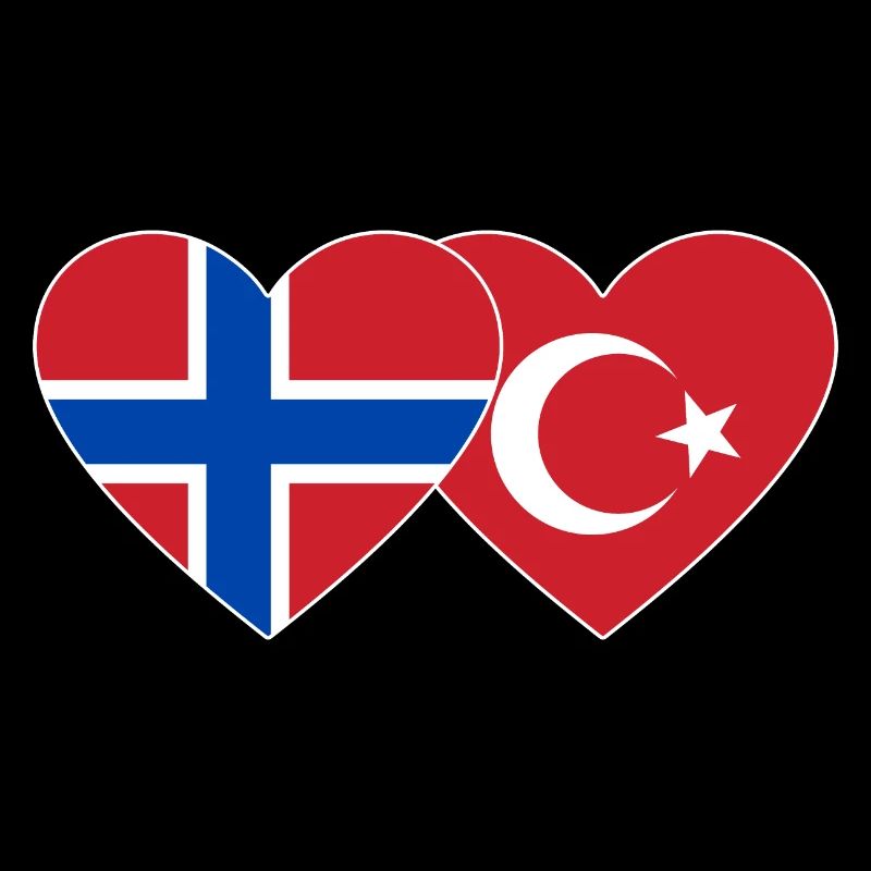 Norway Turkey Flag Heart