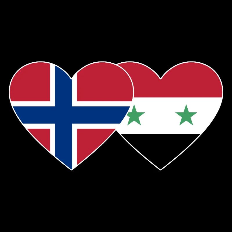 Norway Syria Flag Heart