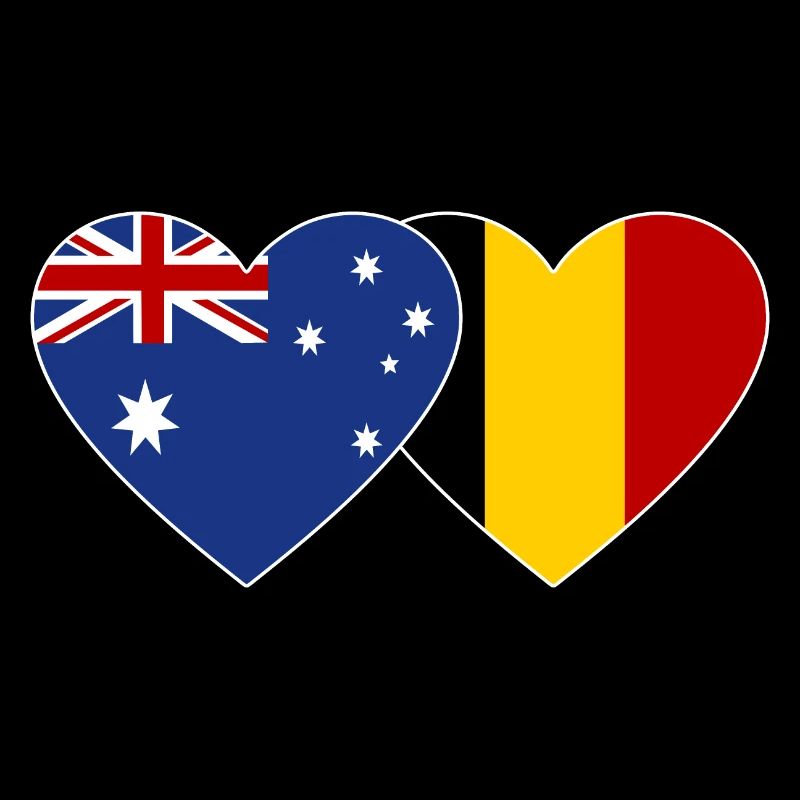 Australien Belgien Flagge Herz