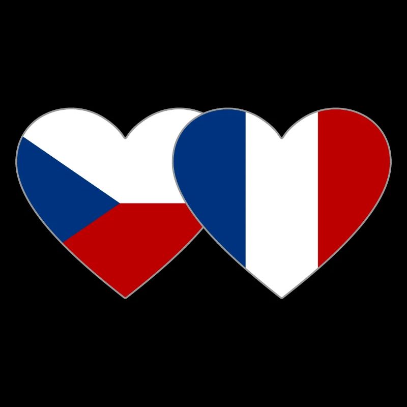 Tschechien Frankreich Flagge Herz