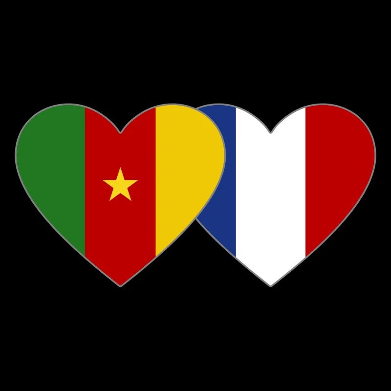 Senegal Frankreich Flagge Herz