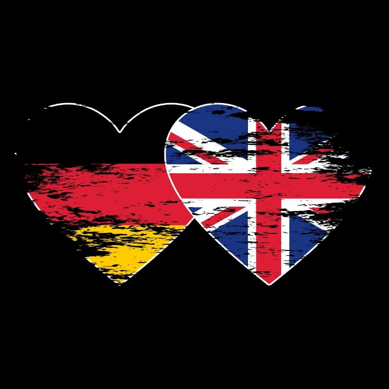 Allemagne Royaume-Uni drapeau utilisé coeur