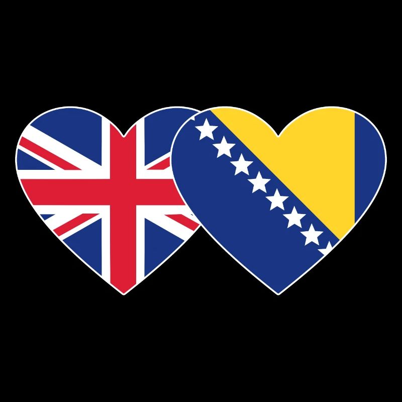 England Bosnien Flagge Herz