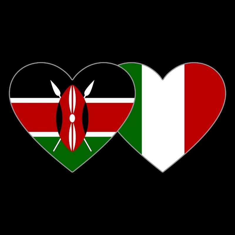 Kenya Italy Flag Heart