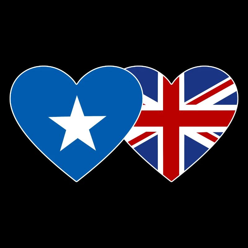 Somalia England Flagge Herz