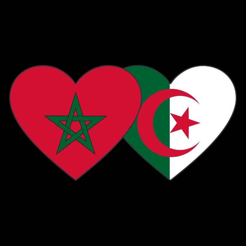 Maroc Algérie Drapeau Coeur
