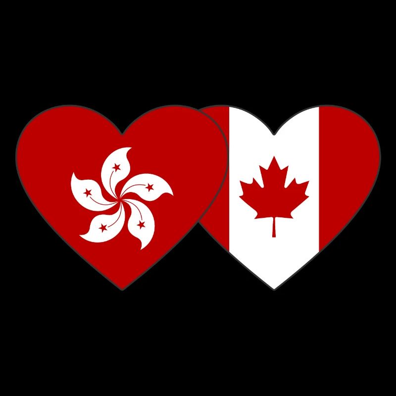 Cœur de drapeau du Canada à Hong Kong
