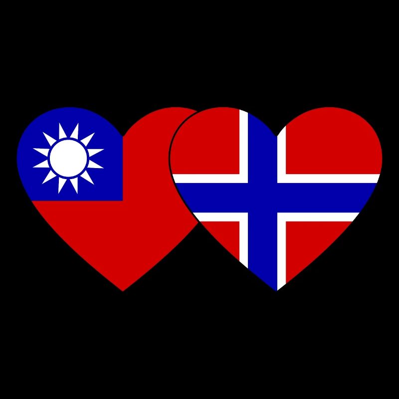 Taïwan Norvège Flag Heart