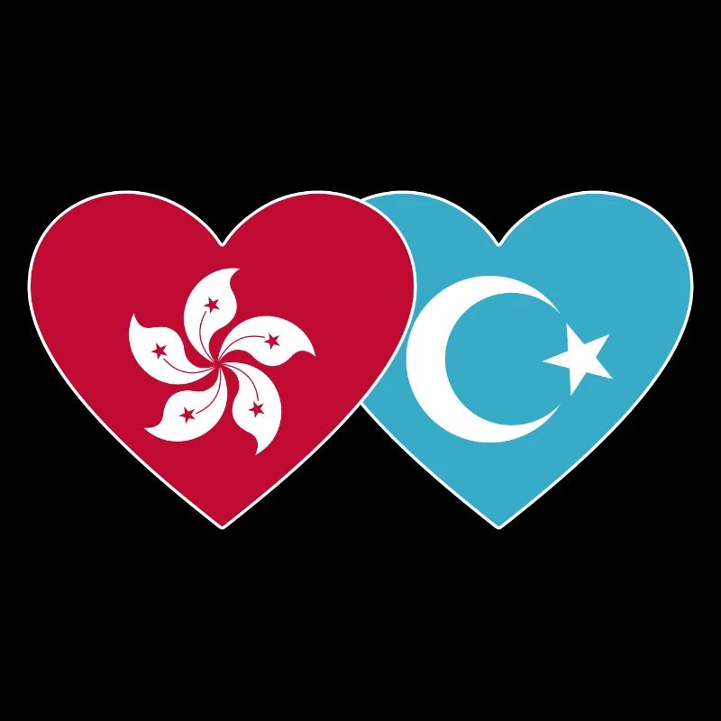 Hongkong Uiguren Flagge Herz