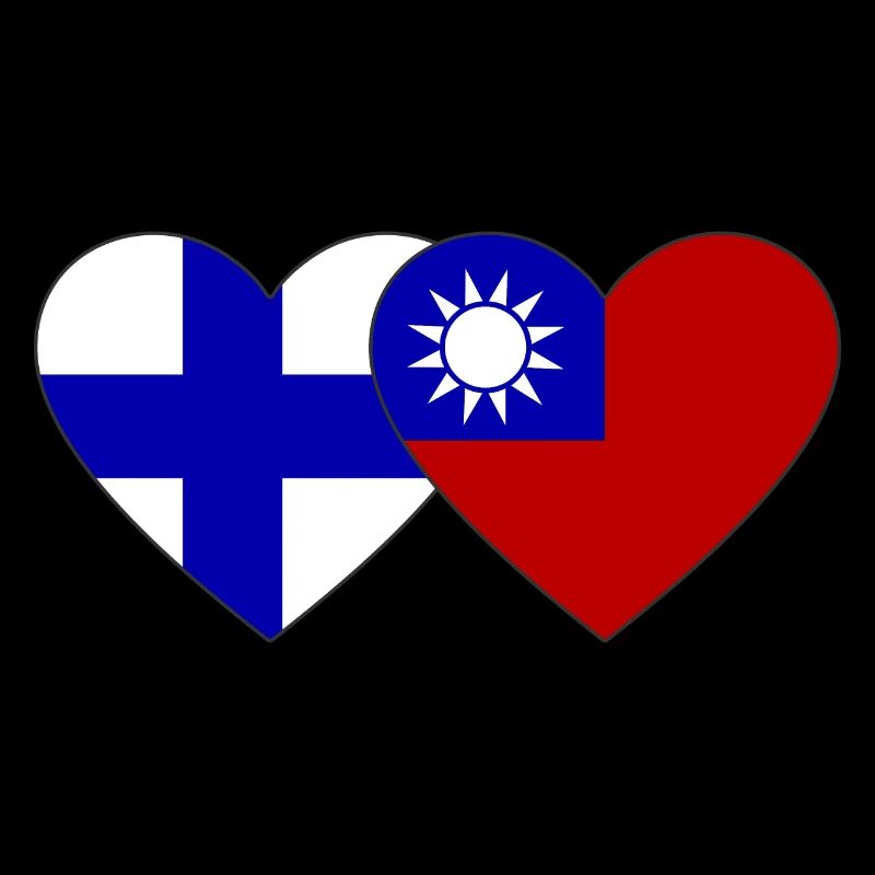 Finlande Taïwan Flag Heart