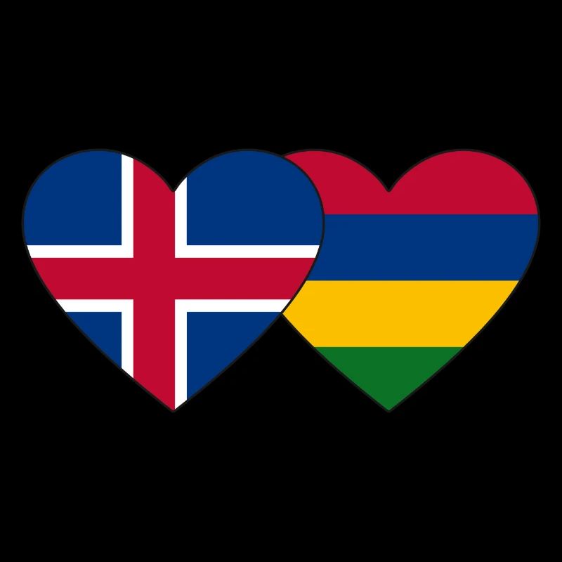 Islande Maurice Flag Coeur