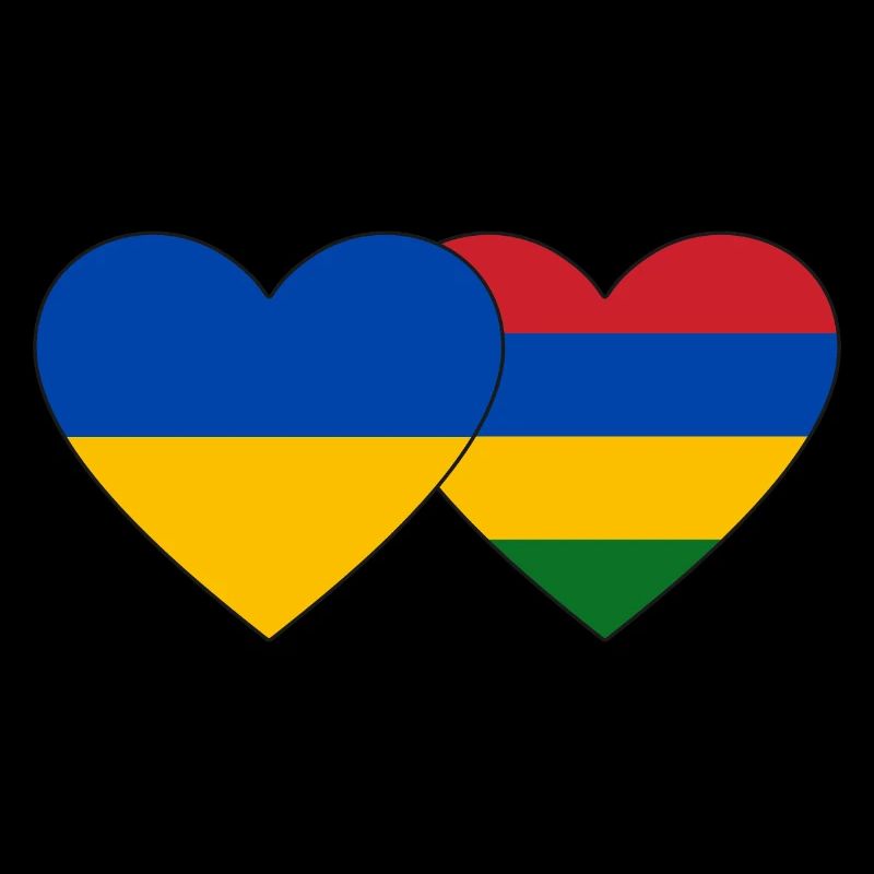 Ukraine Maurice Flag Heart