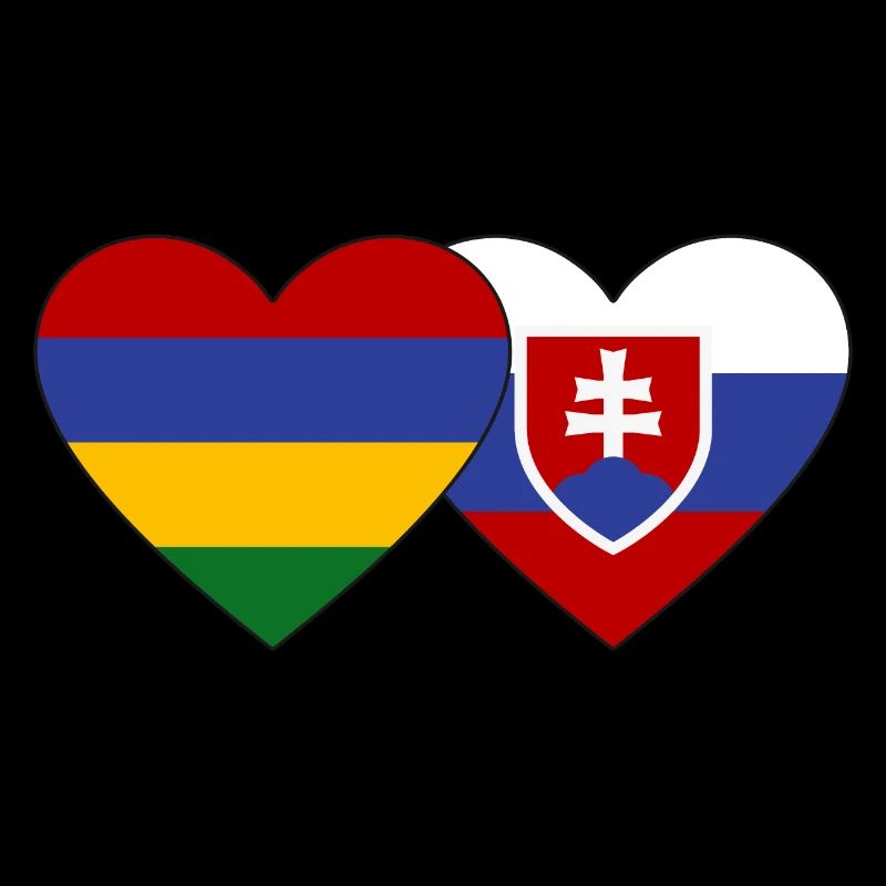 Mauritius Slowakei Flagge Herz