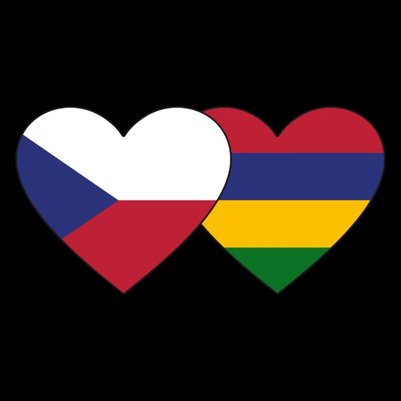 République tchèque Maurice Flag Heart