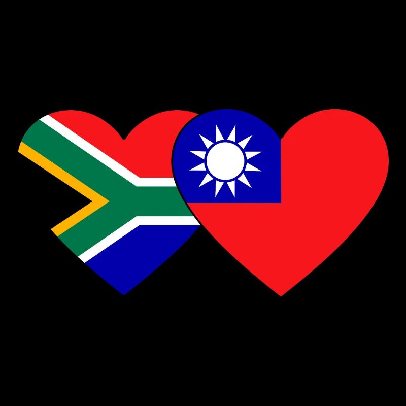 Afrique du Sud Taiwan Flag Heart