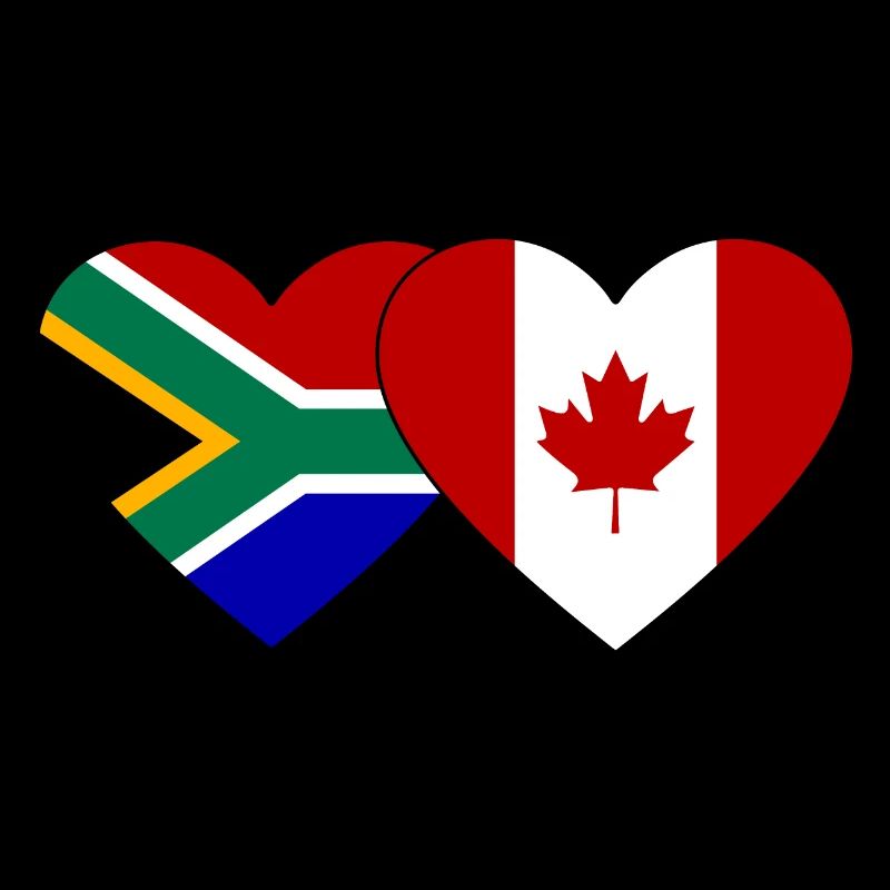 Afrique du Sud Canada Flag Heart