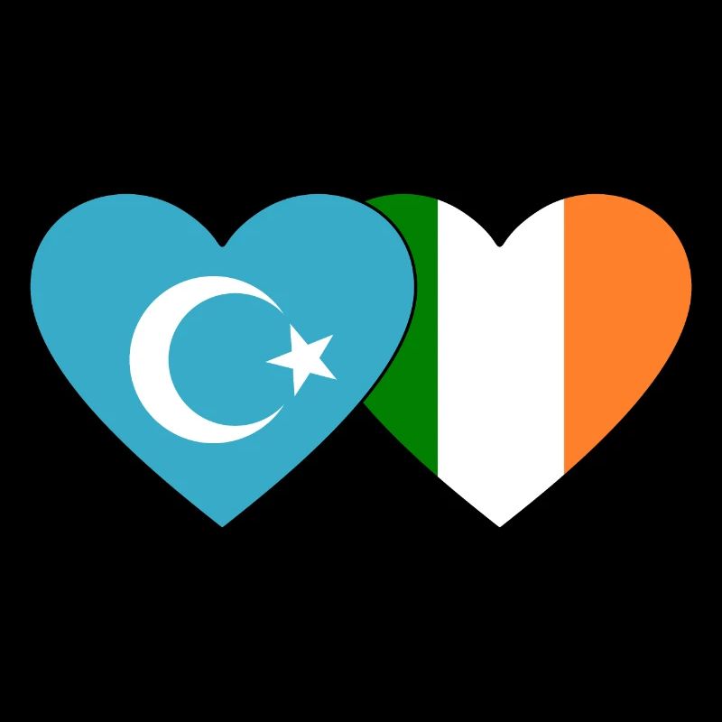Uiguren Irland Flagge Herz
