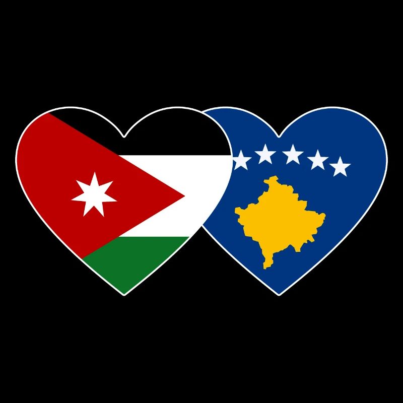 Jordanie Bosnie Drapeau Coeur