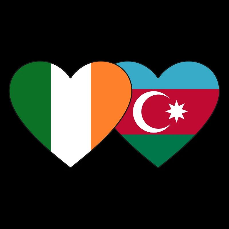 Irland Aserbaidschan Flagge Herz
