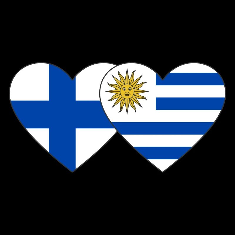 Finlande Uruguay Drapeau du cœur