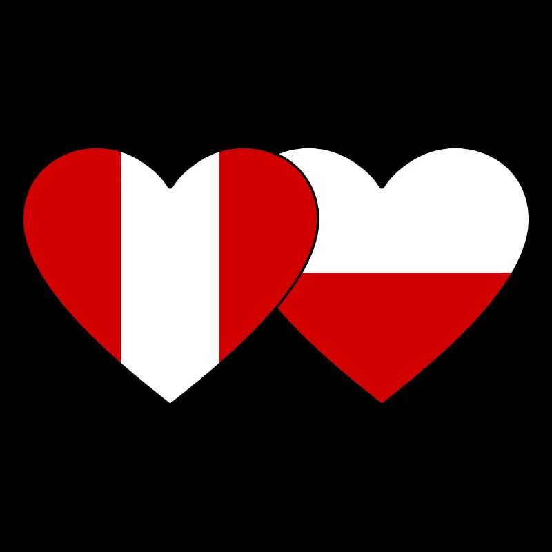 Pérou Pologne Cœur Drapeau