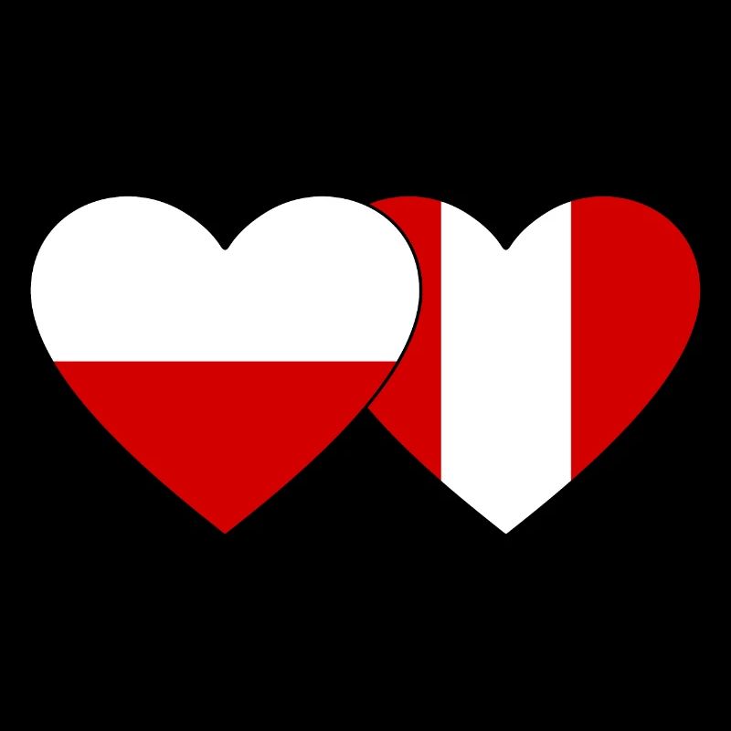 Polen Peru Herz Flagge