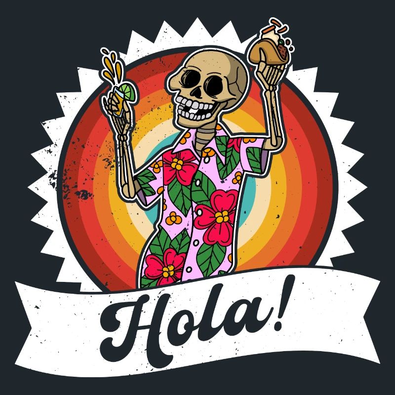 Skeleton Vacances Été Mexique Beach Taco