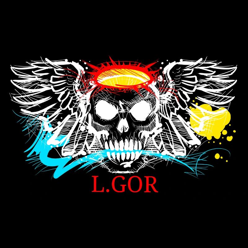 L.Gor stylischer Totenkopf