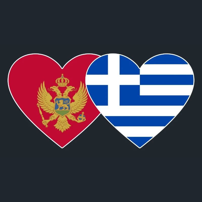 Monténégro Grèce drapeau